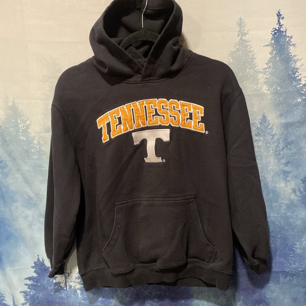 Tennessee Volunteers Youth XL (14/16) Black Pullover Hoodie With Front Pocket